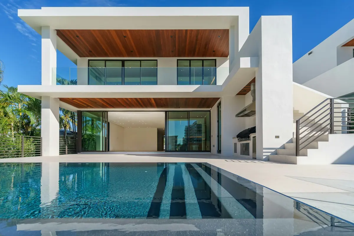 Modern residence with a pool terrace