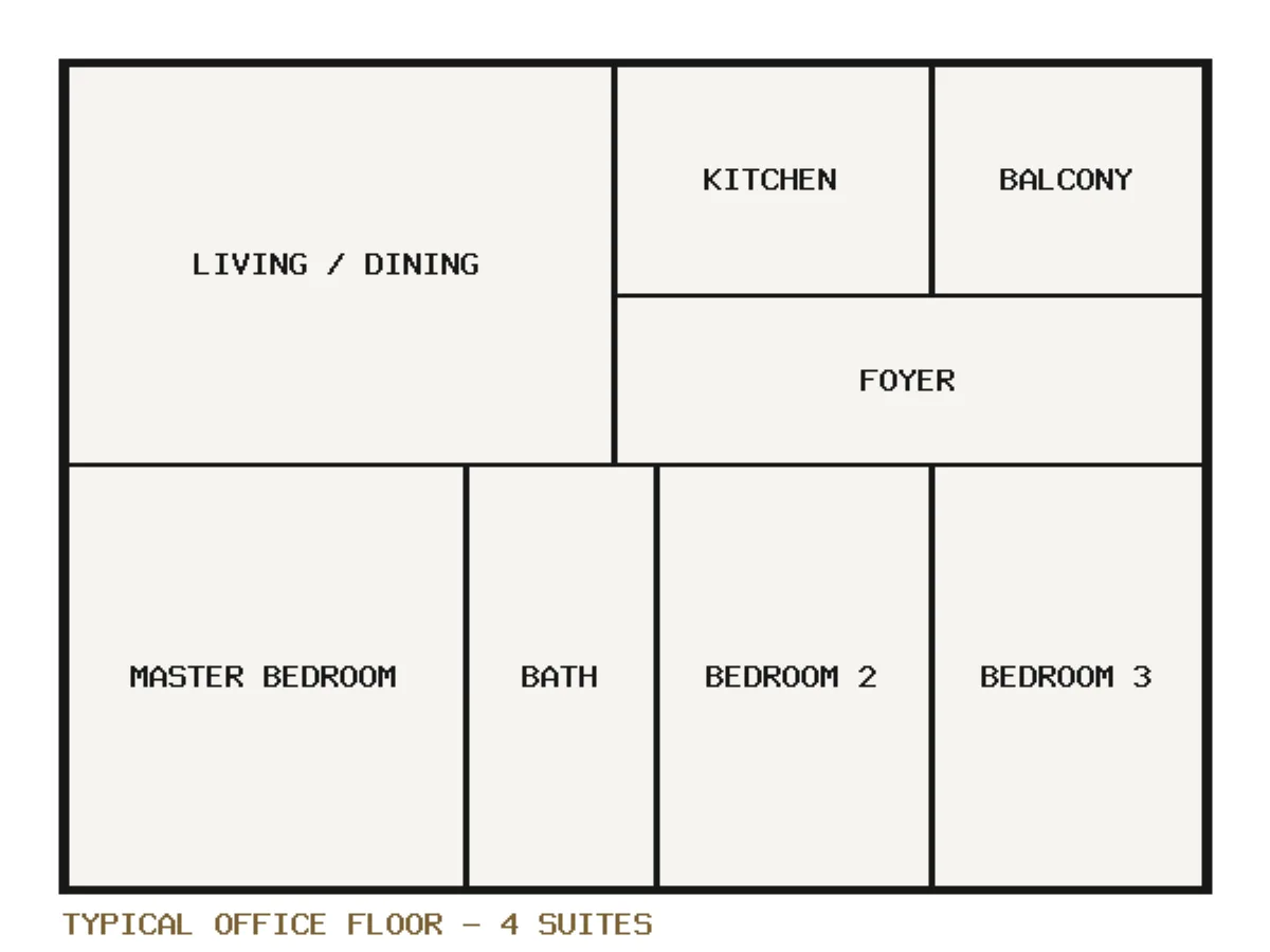 Typical office floor — 4 suites