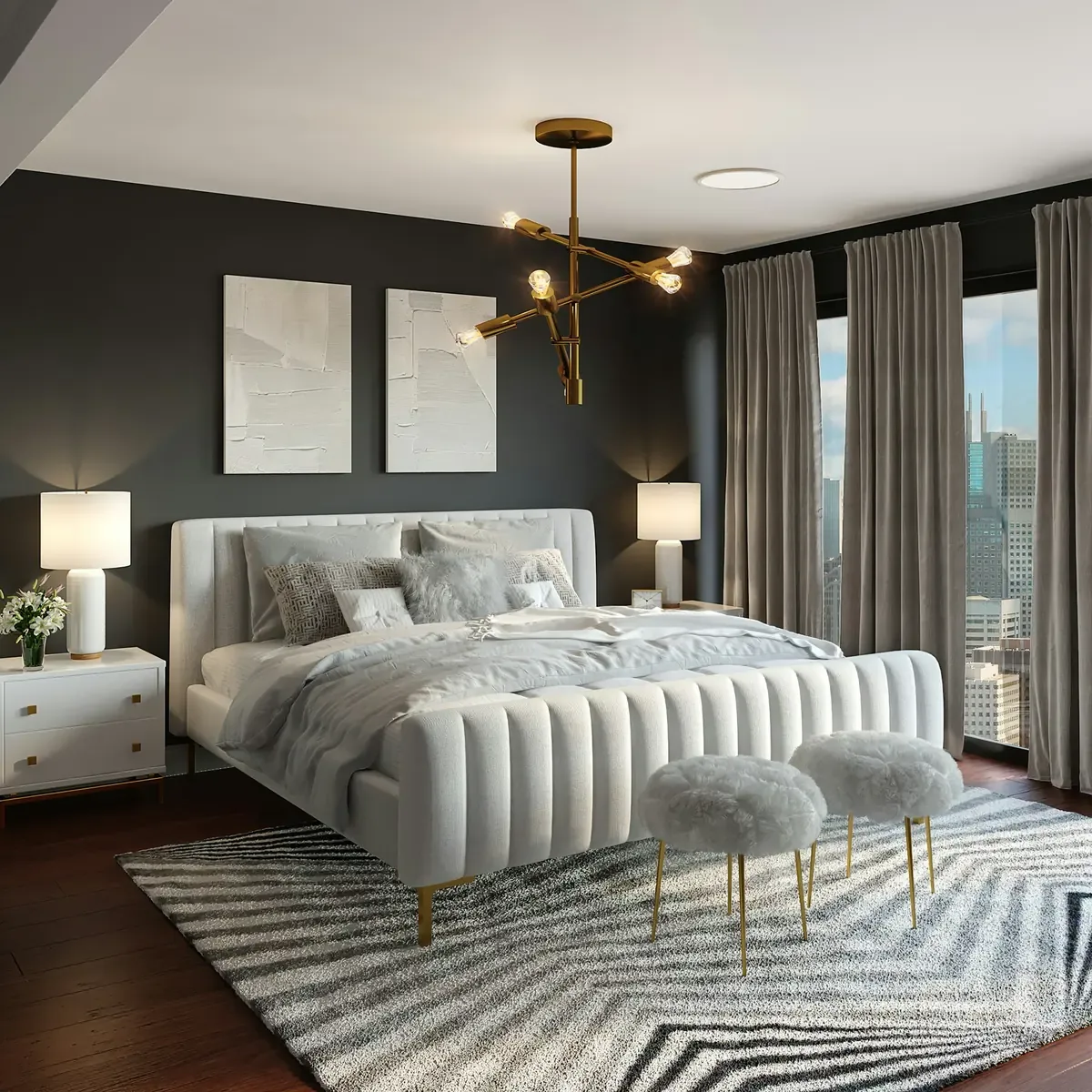 Master bedroom with city view